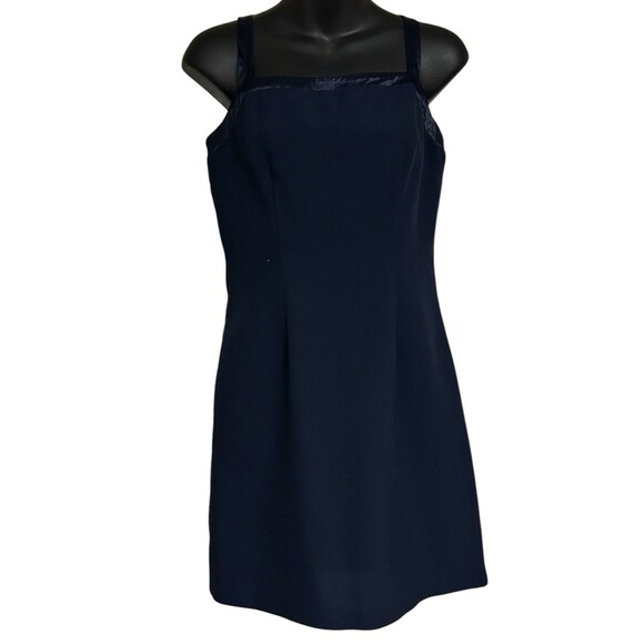 City Triangles Vintage Dress Navy With Satin Straps And Trim Sz S‎ - Picture 1 of 3